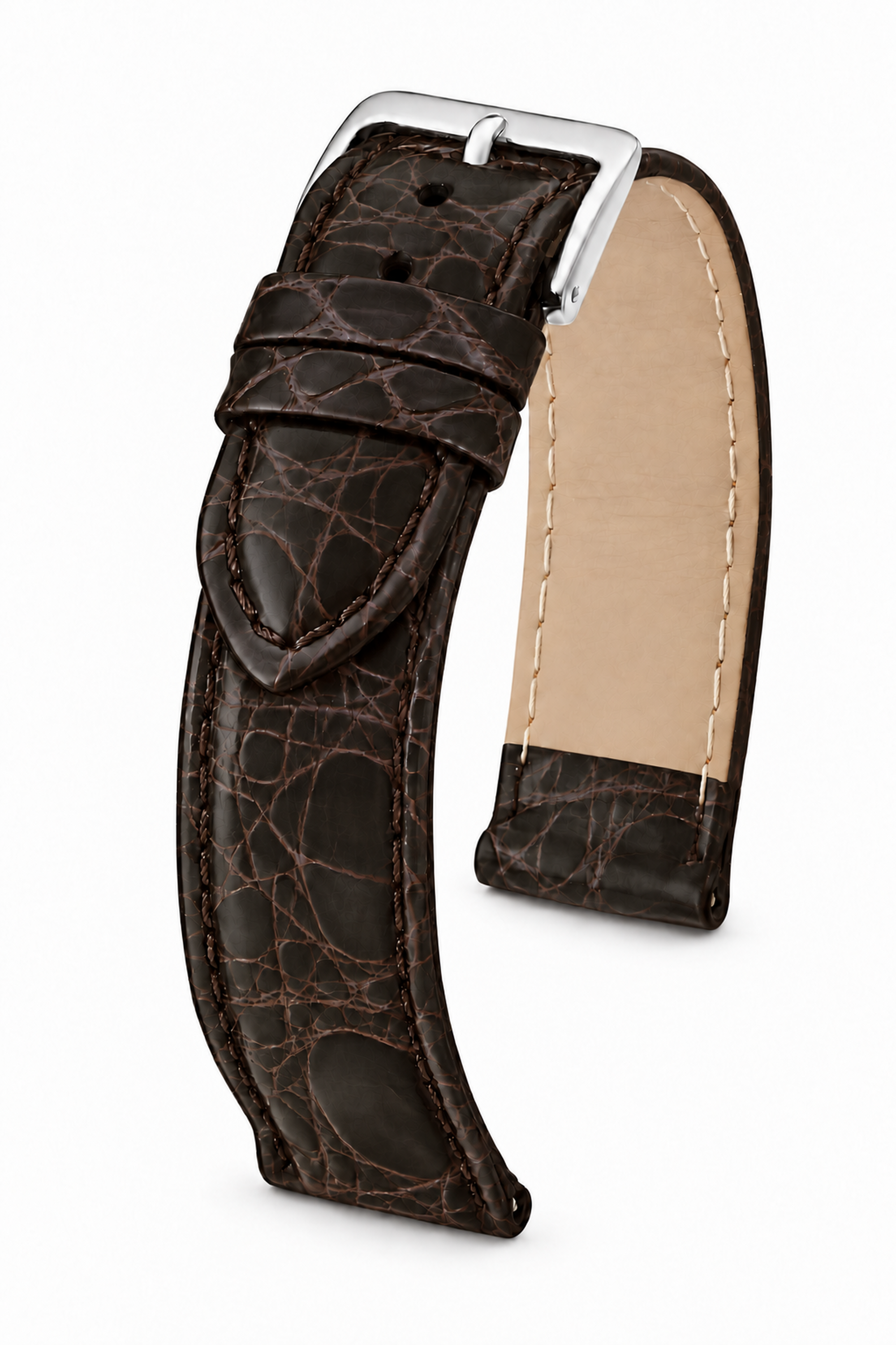 Horlogeband Bahamas donkerbruin | voor Eberhard