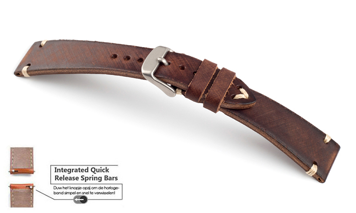 Horlogeband Vintage donkerbruin | voor Fromanteel 