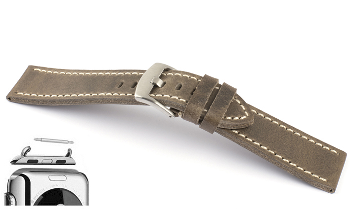 Horlogeband Vintage Classic taupe | voor Apple watch 