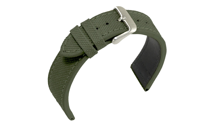 Horlogeband Canvas Olivegreen | voor Certina 