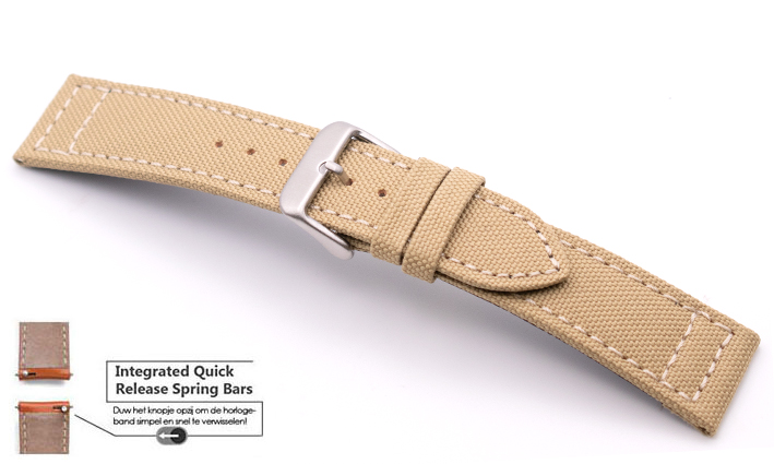 Horlogeband Canvas beige | voor Fromanteel 