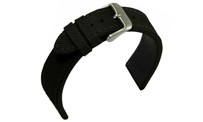 Horlogeband Canvas zwart | voor Garmin horloge bandjes