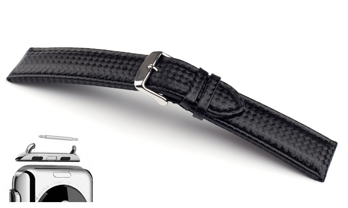Horlogebandje Carbon Zwart | voor Apple watch 
