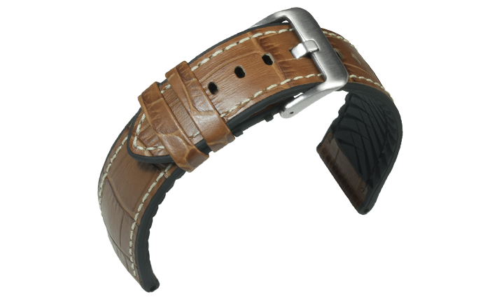 Horlogeband Waterproof Paul cognac | voor Rubber 