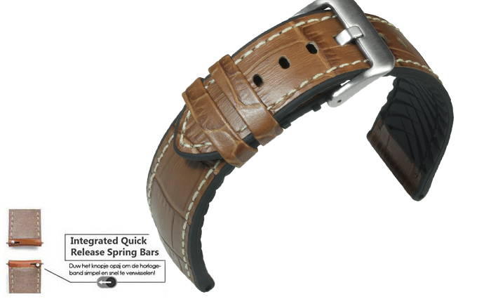 Horlogeband Waterproof Paul cognac | voor Motorola Moto 