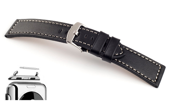 Horlogebandje Elba Zwart | voor Apple watch 
