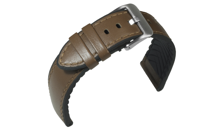 Horlogeband Waterproof James middenbruin | voor Rubber 