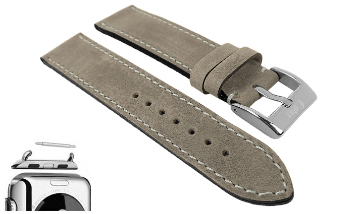 Horlogeband Vintage Nubuck Beige | voor Apple watch 