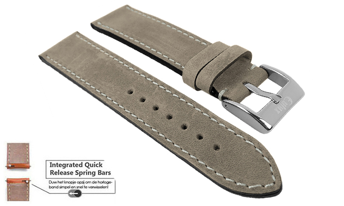 Horlogeband Vintage Nubuck Beige | voor Fossil Q