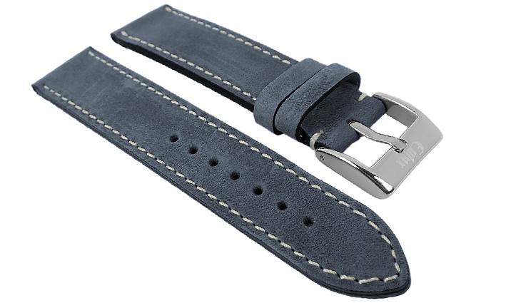 Horlogeband Vintage Nubuck blauw | voor Maurice Lacroix 