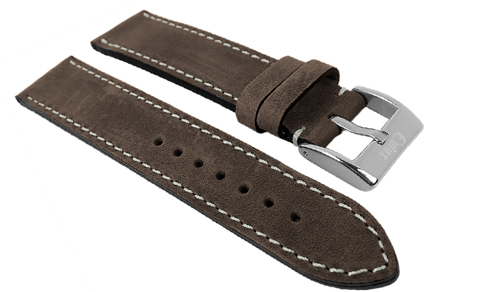 Horlogeband Vintage Nubuck donkerbruin | voor Armani 