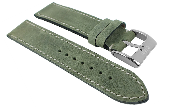Horlogeband Vintage Nubuck groen | voor Roamer 