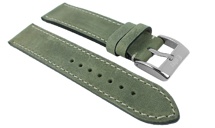 Horlogeband Vintage Nubuck groen | voor Maurice Lacroix