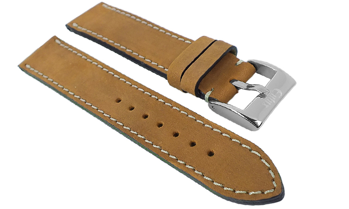 Horlogeband Vintage Nubuck middenbruin | voor Maurice Lacroix 