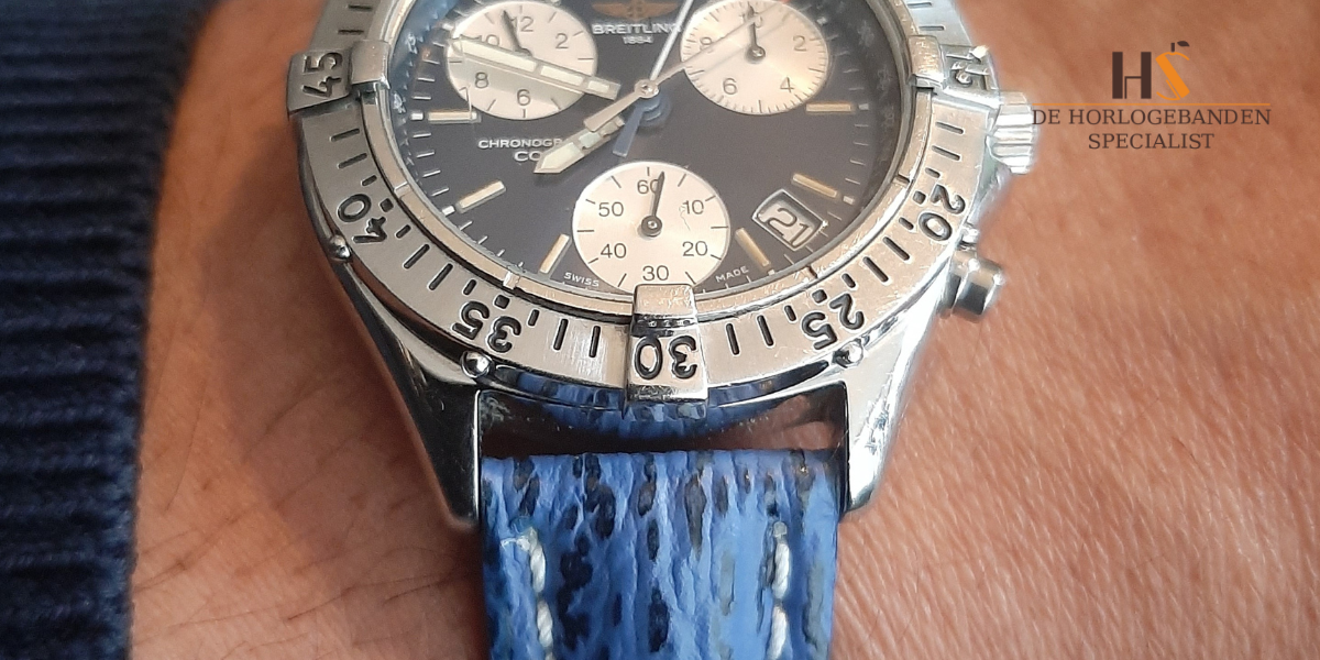 Horlogebandje Continental Felblauw | passend voor Breitling