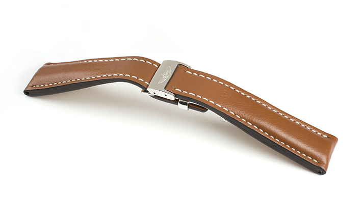 Horlogebandje Chronogrande Kalf cognac  | passend voor Breitling horlogeband 