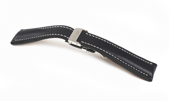 Horlogebandje Chronogrande Kalf zwart  | passend voor Breitling horlogeband 