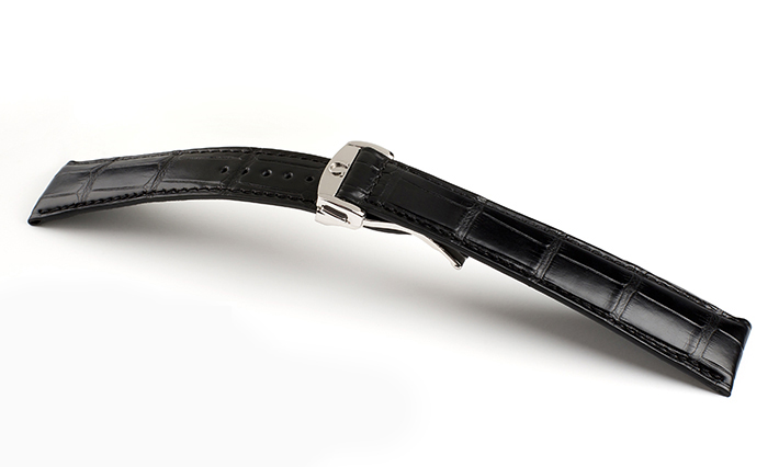 Horlogebandje Swiss zwart | passend voor Omega 
