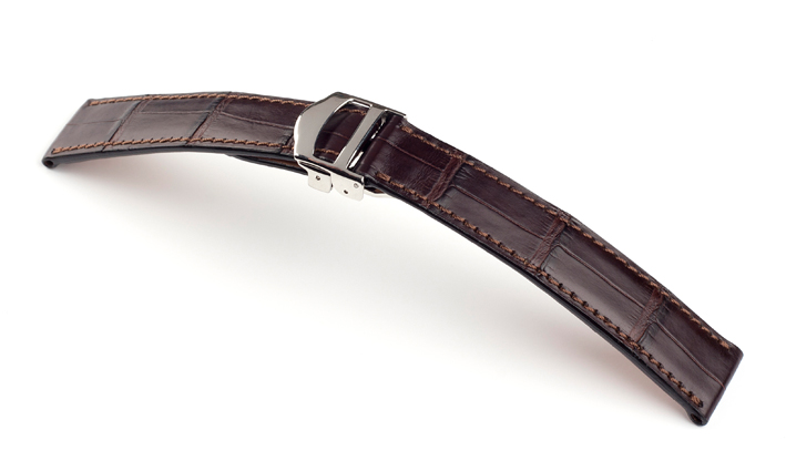Horlogebandje Rhone donkerbruin | passend voor Baume & Mercier 