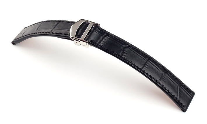 Horlogebandje Rhone zwart | passend voor Baume & Mercier 