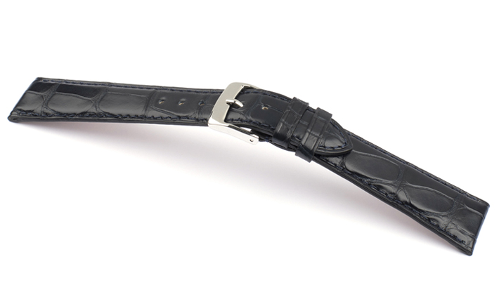 Horlogeband Alligator Classic Plat zwart | voor Glashütte Original 