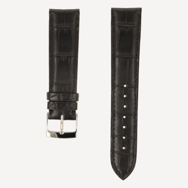 Horlogeband Alligator Classic Plat zwart | voor Raymond Weil