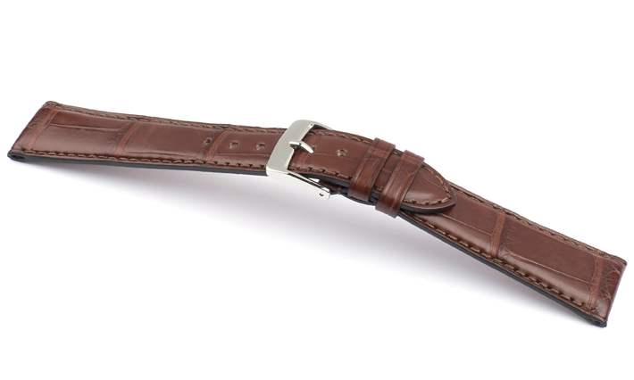 Horlogeband Alligator Classic Plat mahagoni | voor Glashütte Original