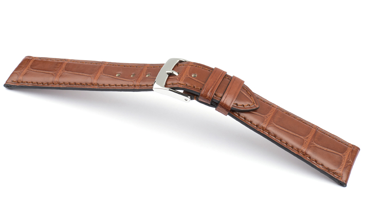 Horlogeband Alligator Classic Plat cognac | voor Franck Muller