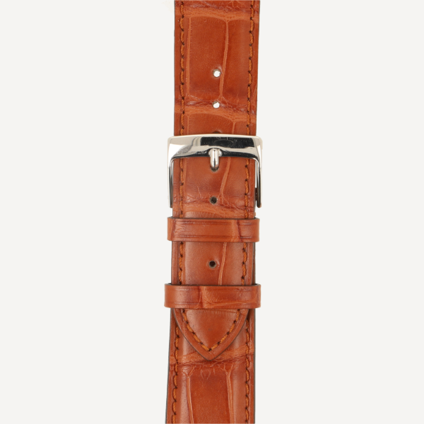 Horlogeband Alligator Classic Plat cognac | voor Cartier