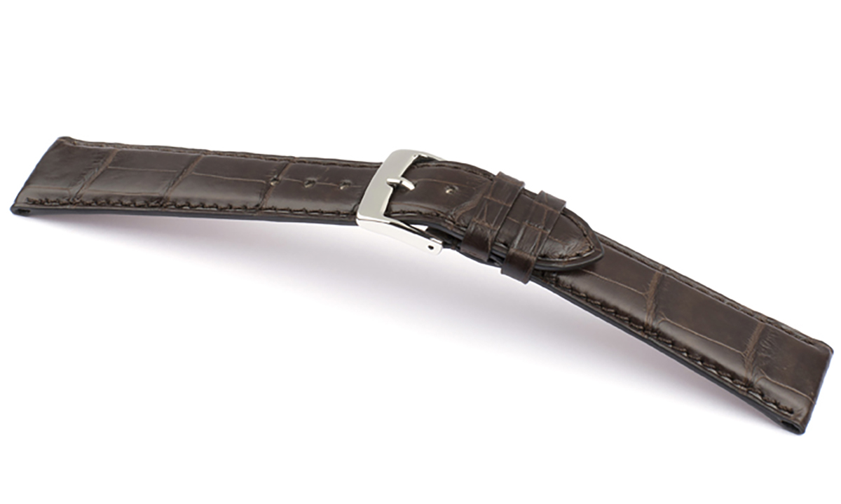 Horlogeband Alligator Classic Plat donkerbruin | voor Breguet 