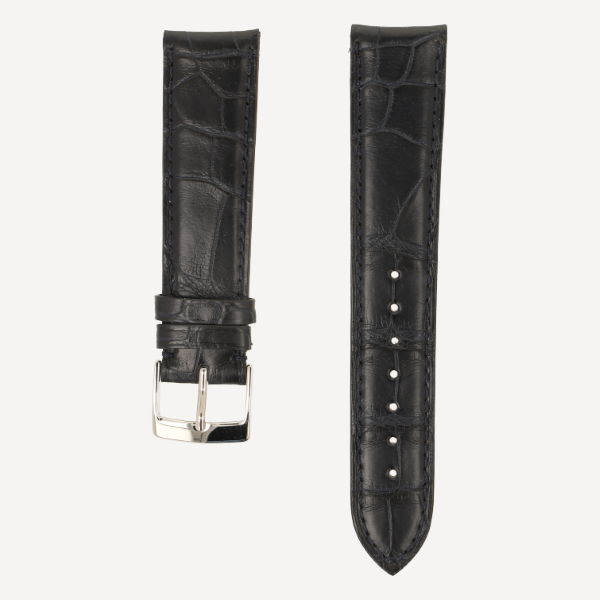 Horlogeband Alligator Classic Plat donkerblauw | voor Patek Philippe