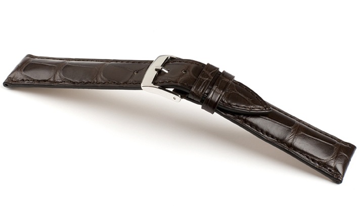 Horlogeband Alligator Classic donkerbruin | voor Hermes