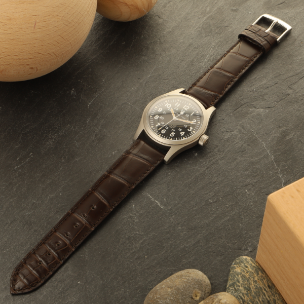 Horlogeband Alligator Classic donkerbruin | voor Patek Philippe