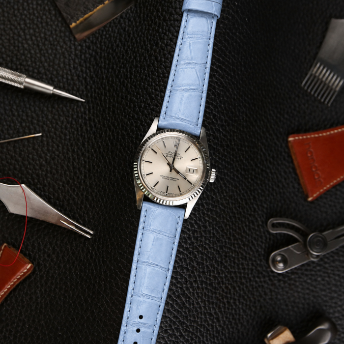 Horlogeband Louisiana lichtblauw | voor Rolex