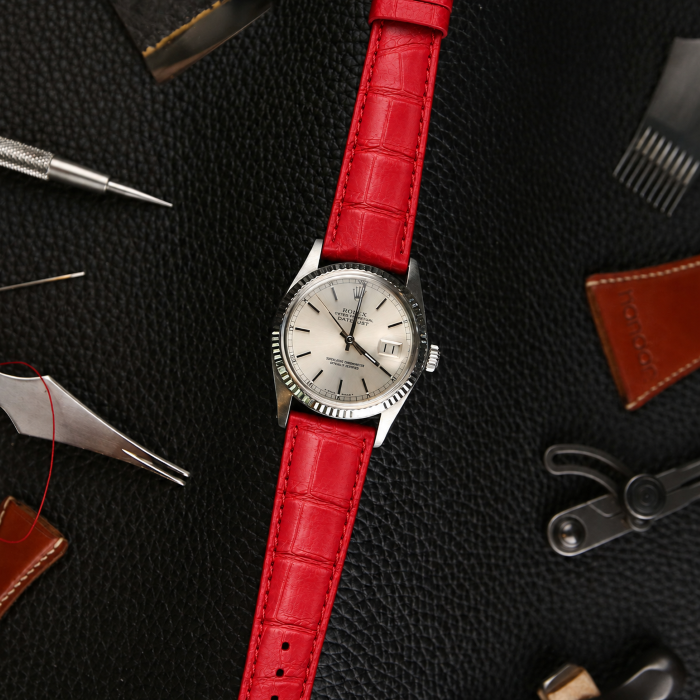 Horlogeband Louisiana rood | voor Raymond Weil