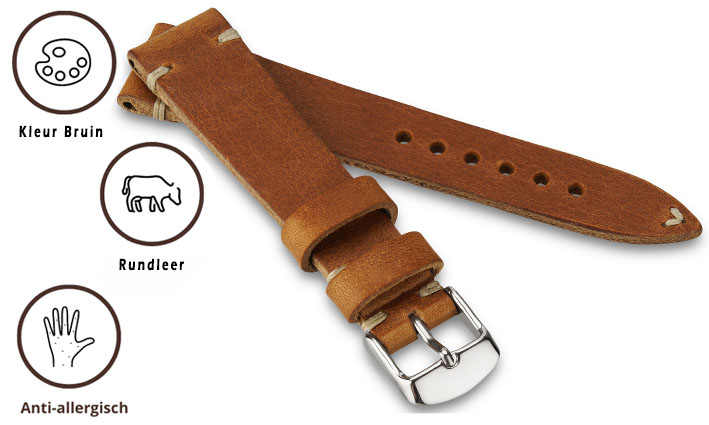 Horlogeband Tiber cognac | voor Bell & Ross