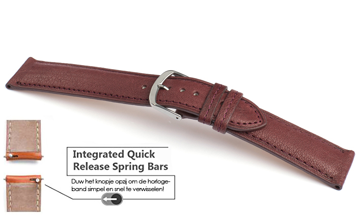Horlogeband Vegi bordeaux | voor Garmin horloge bandjes 