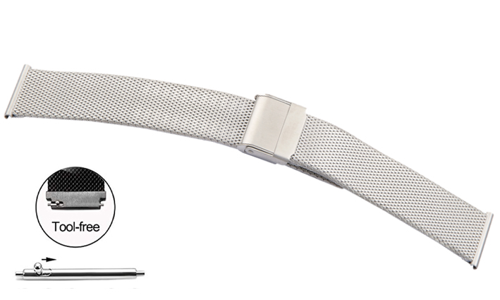 Horlogeband Easy Change Milanaise | passend voor Garmin horloge bandjes