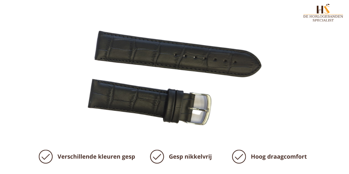 Horlogebandje Lausanne zwart | voor Smartwatch bandjes